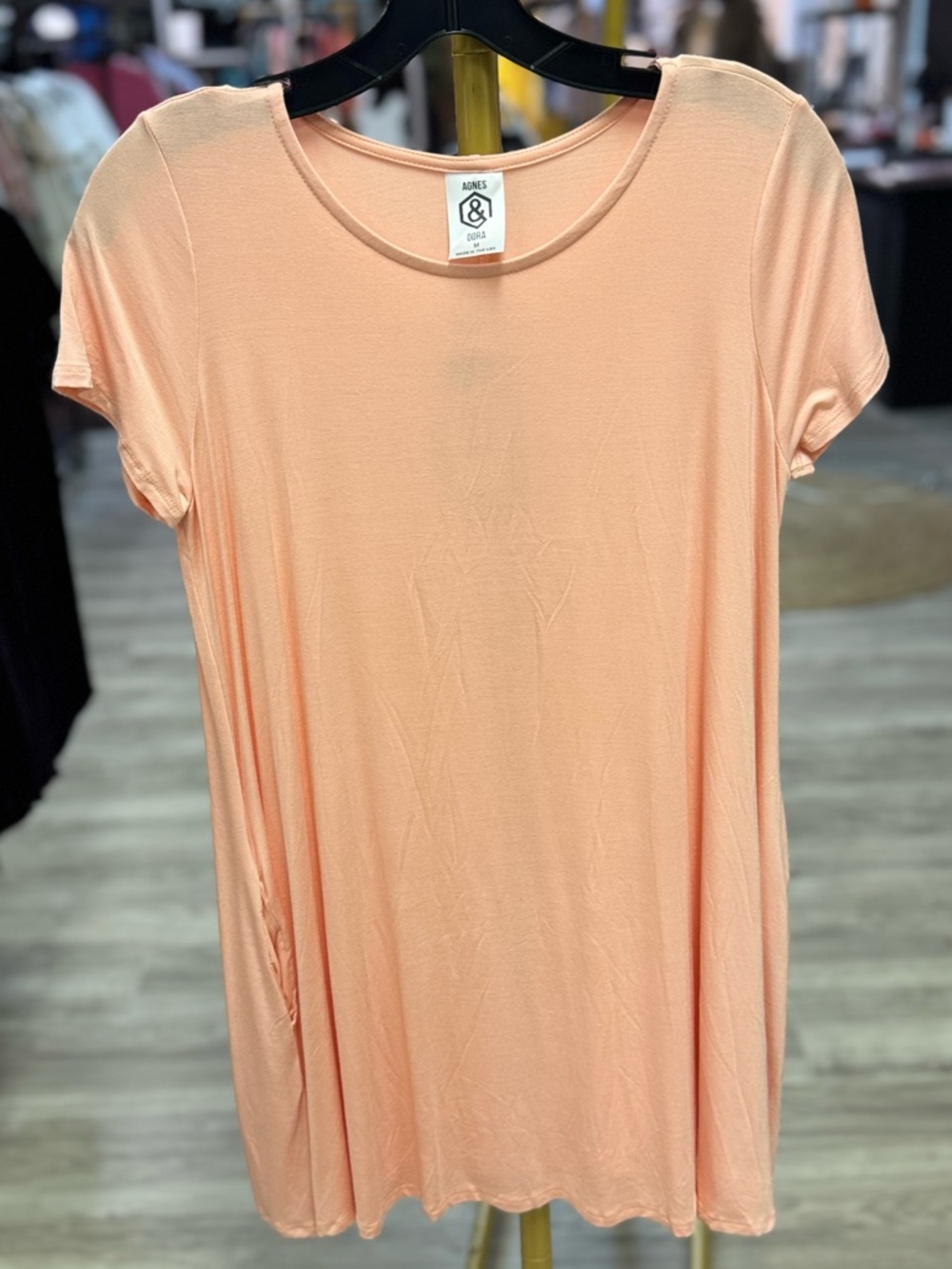 Agnes & Dora Peach Short Sleeve Swing Tee